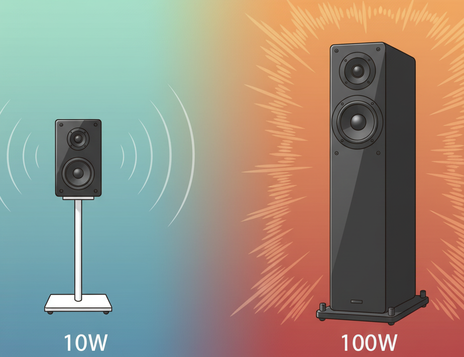 スピーカーの出力（W）の説明イラスト